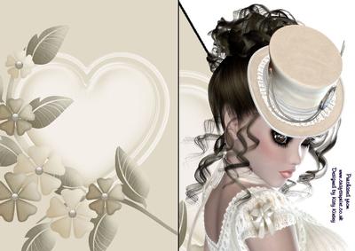 Elegant in Cream A5 Shaped Front Card