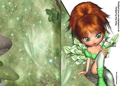 Gertie Fairy A5 Shaped Front Print and Fold Card
