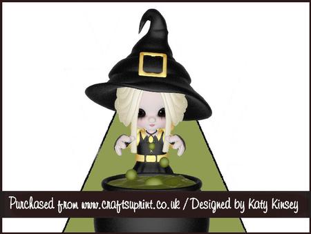 Witch-craft in Green 3D Stand Up Pyramid Card Kit
