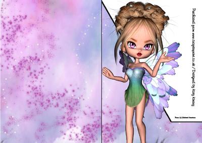 Lola Fairy A5 Shaped Front Print and Fold Card