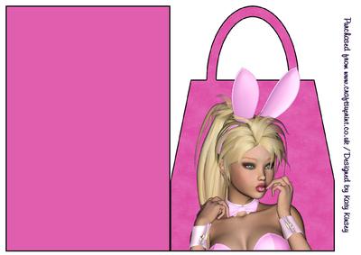 Kelly Bunny Girl Handbag Card