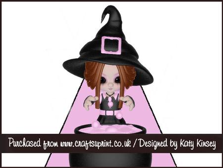 Witch-craft in Pink 3D Stand Up Pyramid Card Kit