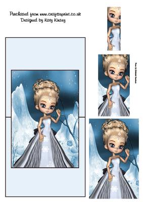 Snow Princess Over the Edge Card with Simple Pyramage