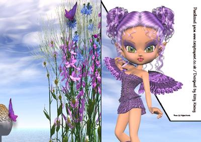 Sadie Fairy A5 Shaped Front Print and Fold Card