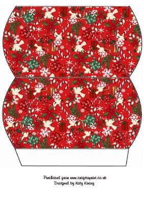 Christmas Jumble Pillow Box in Red
