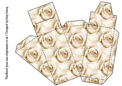 Cream Roses Cake Slice Gift Box