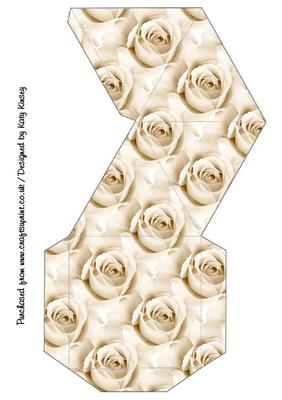Cream Roses Pyramid Gift Box