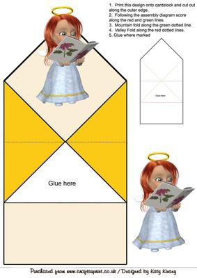 Christmas Angel Choir Pop Up Spring Card Auburn Hair