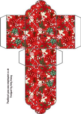 Christmas Jumble Tag Gift Box in Red