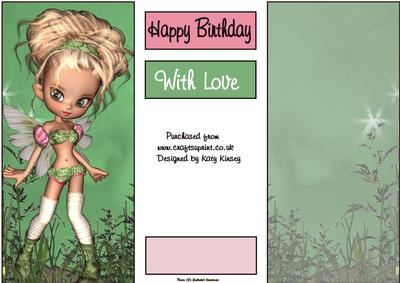 Zoe Fairy Dl Card Front and Insert