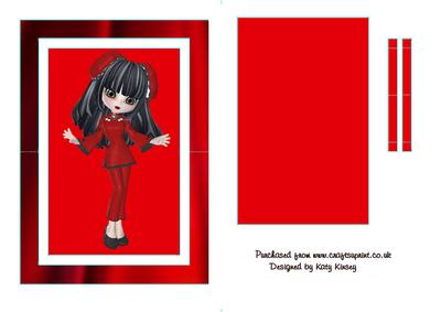 Little China Girl in Red Flip Card Sheet