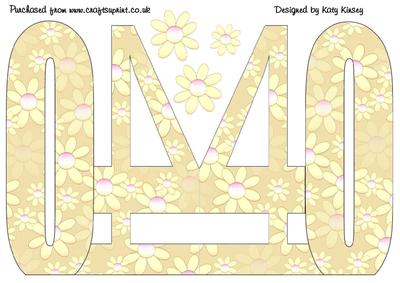 Your 40th Birthday Number Shaped Card