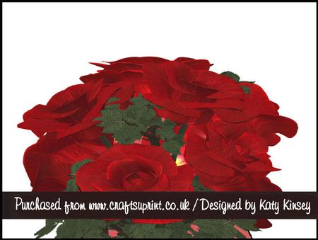 Red Roses 3D Stand Up Pyramid Card Kit