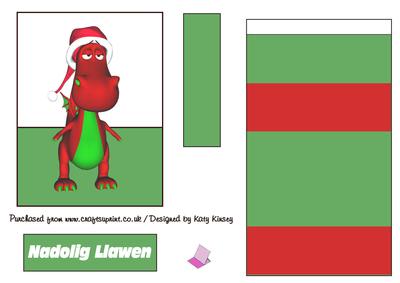 Little Christmas Welsh Dragon Easel Card