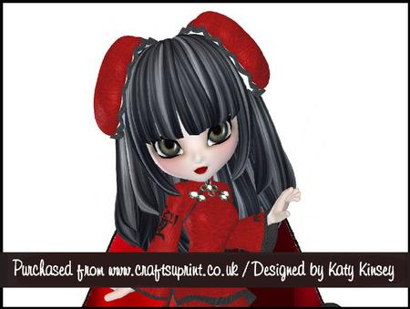 Little China Girl in Red 3D Stand Up Pyramid Card Kit