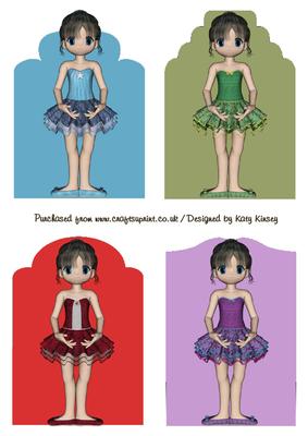 Pretty Ballerinas Set of Four Tag Toppers
