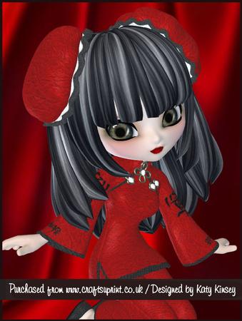 Little China Girl in Red A4 Tunnel Card Kit