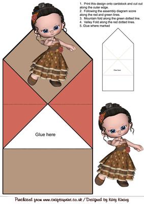 In My Brown Party Dress Pop Up Spring Card