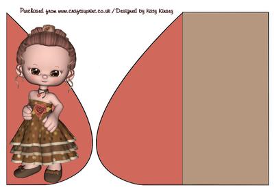 In My Brown Party Dress Teardrop Card