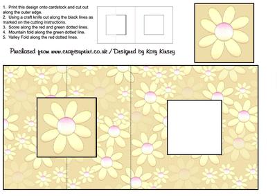 Yellow Daisy Flower Square Foldback Card