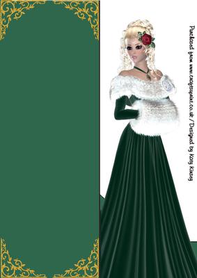 Winter Wishes in Green Tall Slim Shaped Front Cut & Fold