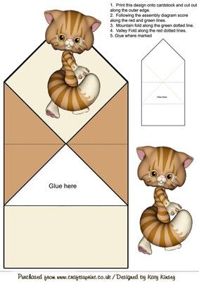 Stripes the Cat Pop Up Spring Card