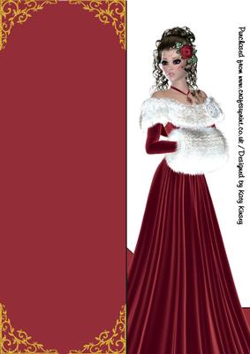 Winter Wishes in Red Tall Slim Shaped Front Cut & Fold