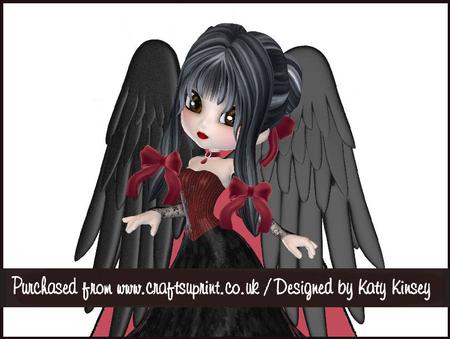 Sweet Gothic Angel 3D Stand Up Pyramid Card Kit 2