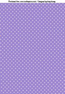 Glitter Stars in Lilac Backing Paper