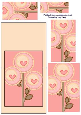 Hearts and Flowers Over the Edge Card with Simple Pyramage
