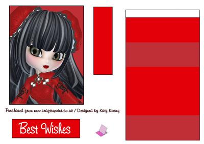 Little China Girl in Red Easel Card