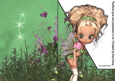 Zoe Fairy Shaped Front A5 Print and Fold Card