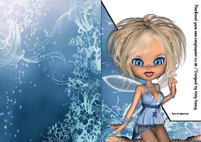 Skye Fairy A5 Shaped Front Print and Fold Card