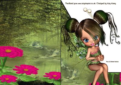 Patience Fairy A5 Shaped Front Print and Fold Card