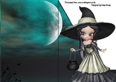 Witchy Ways A5 Shaped Front Print and Fold Card