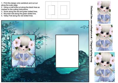 Petunia Fairy Foldback Card with Simple Pyramage