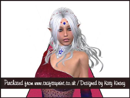 Elven Princess in Red 3D Stand Up Pyramid Card Kit