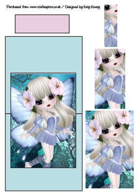 Petunia Fairy Over the Edge Card with Simple Pyramage