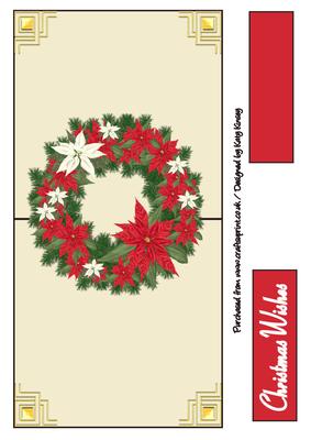 Christmas Wreath Over the Edge Card in Cream