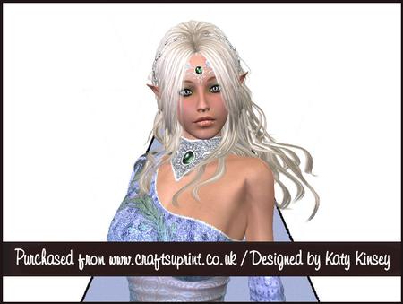 Elven Princess in Blue 3D Stand Up Pyramid Card Kit