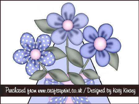 Bouquet of Blooms in Blue 3D Stand Up Pyramid Card Kit