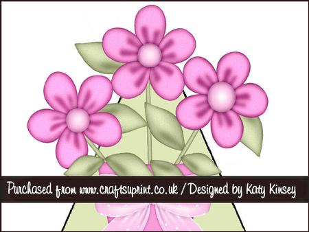 Bouquet of Blooms in Hot Pink 3D Stand Up Pyramid Card Kit