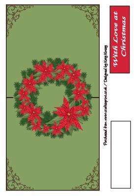 Christmas Wreath Over the Edge Card in Cream