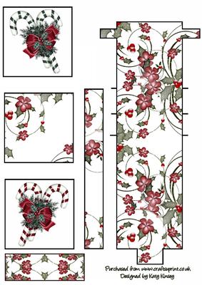 Christmas Candy Canes Waterfall Card Sheet
