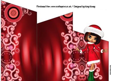 Little Miss Claus Christmas Cascade Card