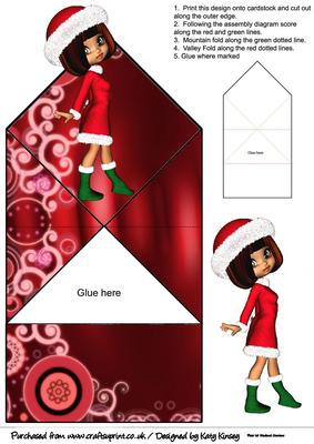 Little Miss Claus Pop Up Spring Card