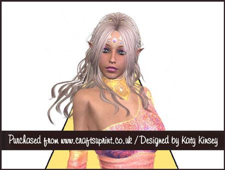 Elven Princess in Pink 3D Stand Up Pyramid Card Kit