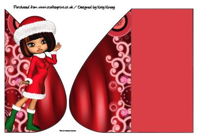 Little Miss Claus Christmas Teardrop Card