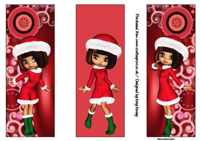 Little Miss Claus Christmas Set of 3 Bookmarks