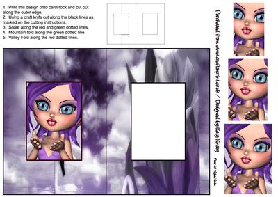 Pansy Fairy Foldback Card with Simple Pyramage